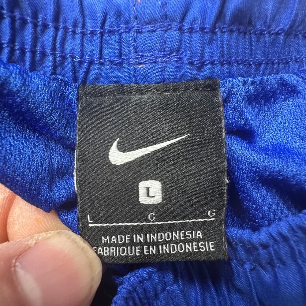 Nike Shorts Mens L Blue NESS9510 Athletic Training Striped Swoosh Activewear